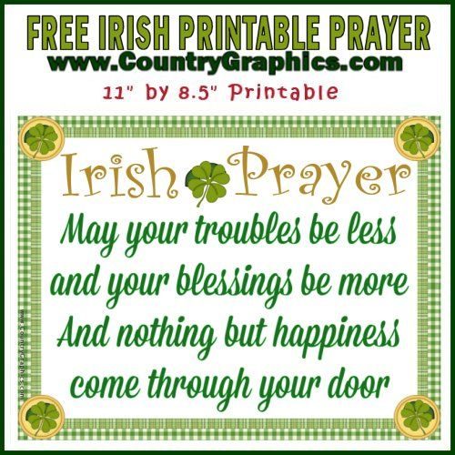 FREE St Patrick s Day Prayer Printable Country Graphics 